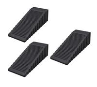 Set da 3 Fermaporta in Gomma per Pavimento, nero | Blocca Porta Antiscivolo e Antigraffio - Ferma Finestra Trasparente per Ventilazione, Bagno, Terrazzo e Camere dei Bambini