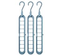 Set da 3 Grucce Salvaspazio Multifunzione per Armadio: Organizer Porta Grucce Appendiabiti, Salvaspazio Armadio Interno, Accessori Interni - Grucce Multiple, Home Organizer Grigio