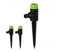 Relaxdays Set da 3 Irrigatori da Giardino, Attacco da 1/2, con Picchetto per Il Fissaggio, per Superfici Fino a 30 m², Verde-Nero