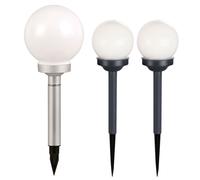 Set da 3 lampade a sfera LED solari, faretti da terrazza, illuminazione da giardino per esterni, lampade con picchetto da terra