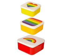 Set Da 3 Lunch Box Puckator Multicolore Con Coperchio Snap, BPA-Free