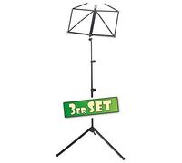 Set da 3 McGrey 100/2 B Leggio (regolabile in altezza, pieghevole, metallo, con borsa) nero