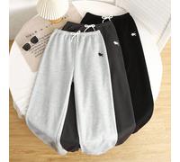 Set da 3 pantaloni jogger casual in maglia con stampa di cavallini piccoli, colori nero, bianco e grigio scuro, per ragazze adolescenti, acquista 1 e ottieni 2 gratis 14Y,13Y,16Y,15YGraficoTessuto in 