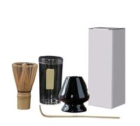 Set Da 3 Pennelli For Il Tè, Supporto For For Mescolare Matcha, Strumenti For Ordinare, Cucchiaini, Porta For per preparare il tè matcha(Black)