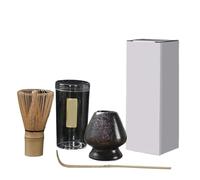 Set Da 3 Pennelli For Il Tè, Supporto For For Mescolare Matcha, Strumenti For Ordinare, Cucchiaini, Porta For per preparare il tè matcha(Black pink)
