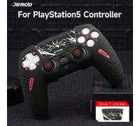 Set da 3 pezzi: 1 custodia protettiva per controller PlayStation 5 con design a ragnatela + 1 coppia di cappucci per levette analogiche a ragnatela, adatti per proteggere il controller, cappucci per p