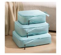 Set da 3 pezzi, borsa da viaggio comprimibile multifunzione, organizer portatile per bagagli, valigia impermeabile in nylon, rosa(Light Blue)