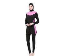 Set da 3 pezzi Burkini da donna musulmano, costume da bagno islamico arabo, a maniche lunghe, top da nuoto, pantaloncini da bagno, cuffia da bagno, alla moda, slim fit, elasticizzato, ad asciugatura