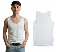 Set da 3 Pezzi Canottiere Uomo in Cotone, Canotte Intime Uomo Cotone, Canottiera Intima Uomo Spalla Larga Leggera e Traspirante 100% Cotone, Intimo Uomo Bianca Nera