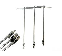 Set da 3 Pezzi Chiavi a T da 1/2" 1/4" 3/8" Chiave a T Snodata Per Bussole con Manico Scorrevole Attacco Quadro Lunghe