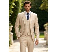 Set da 3 pezzi di abito da uomo, giacca da abito & gilet & pantaloni, smoking da sposo romantico e moderno, elegante frac, occasione speciale, vacanza al mare, festa serale sul tetto L,M,S,XL,XS,XXL,X