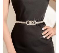 Set da 3 pezzi di catena per vita decorata con strass, cintura vita luccicante e scintillante con cristalli di lusso, stile elegante e sexy, adatta per abiti, gonne, outfit, pendolarismo, feste, vacan