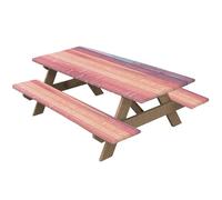 Set da 3 pezzi di copertura per tavolo da picnic con coperture per panche, coperture per tavolo da picnic impermeabili con venature del legno, tovaglia da campeggio elastica e facile da pulire