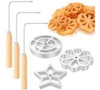 Set da 3 pezzi di stampo in ferro rosa con manici in legno, in lega alluminio, macchina for biscotti antiaderente for cuocere e friggere in cucina