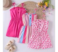 Set da 3 pezzi di tutine casual per ragazze pre-adolescenti, con motivi floreali e a righe, adatte per famiglie con più figli, vacanze al mare, attività all'aperto, scuola 8Y,9Y,10Y,11Y,12Ystampa dapp