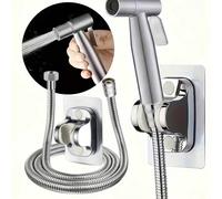 Set da 3 pezzi Doccetta bidet ad alta pressione, kit di pistola per la pulizia del water in plastica ABS, soffione doccia bidet montato a parete, include tubo flessibile da 150 cm e staffa di montaggi