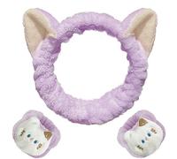 Set da 3 pezzi, fascia per orecchie e fasce da polso (nere)