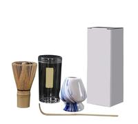 Set da 3 pezzi for Matcha, cucchiaino tè di sicurezza, set, utensili for mescolare il in casa, accessori cucina per preparare il tè matcha(Blue white)