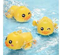 Set da 3 pezzi Giocattoli da bagno di anatre, rane, delfini, giocattoli per giocare in acqua per bambini, divertente momento per il bagnetto, regali giocattolo Anatra carina con occhi grandi 3 pezzi,R