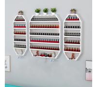 Set da 3 Pezzi in Metallo Bianco, Ideale Come Organizer e espositore da Parete per smalti, Perfetto per Rossetti, profumi e Oli Essenziali. Abbellisci la Tua Spa Domestica o Il Tuo Salone di