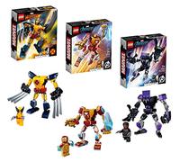 Set da 3 pezzi Lego Marvel Super Heroes - Wolverine Mech (76202) + Iron Man Mech (76203) + Black Panther Mech (76204)