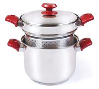 Set da 3 Pezzi Pentole Pastaiola Acciaio Inossidabile Cottura a Vapore Vaporiera