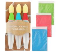 Set da 3 pezzi per pittura ad acquerello creativo per bambini dai 3 anni in su, pennelli per gessetti da marciapiede, ideali per progetti artistici, fai da te, scuola e attività familiari, facili da