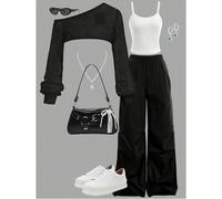 Set da 3 pezzi per ragazze adolescenti, adatto per autunno e inverno, composto da top in rete, gilet e pantaloni dritti da lavoro casual. Stile di strada tipico di Europa e America. 14Y,16Y,15YBlocchi