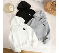 Set da 3 pezzi per ragazze adolescenti, stili casual e confortevoli per l'autunno e l'inverno, moda creativa e di alta qualità, con stampa grafica di soldato su cavallo da guerra su felpa con cappucci