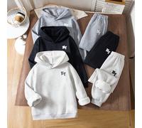 Set da 3 pezzi per ragazzi pre-adolescenti, felpa con cappuccio ricamata a tema dinosauro e pantaloni larghi, in tessuto morbido e di alta qualità, adatto per la scuola, uscite, vacanze, feste, 8-12 a