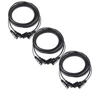 Set da 3 Pronomic Stage IECD-2.5 Cavo Ibrido DMX C/DMX (cavo combinato per alimentazione e segnale DMX, lunghezza: 2,5 m) Nero