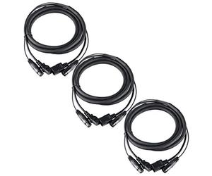 Set da 3 Pronomic Stage IECD-2.5 Cavo Ibrido DMX C/DMX (cavo combinato per alimentazione e segnale DMX, lunghezza: 2,5 m) Nero