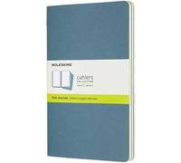 Set da 3 Quaderni Cahier Moleskine Large a pagine bianche - azzurro. Brisk Blue