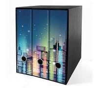 Set da 3 raccoglitori ad anelli CITTA DI NOTTE - Faldoni SHAREPRINTING (H34 con 2 anelli)