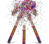 Set da 3 Spara Coriandoli Colorati Cannone Tubi per Feste Party H 50 cm D5 Ideali a Laurea Compleanno Matrimonio Eventi PER LUI O LEI grandi o bambini coriandolo di Carta biodegradabile allegri