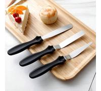 Set da 3 spatole in acciaio inossidabile piccole per torte e burro, spanditori per decorare le torte neroAcciaio inossidabile