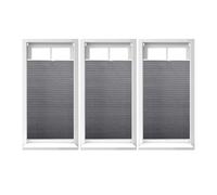 Set da 3 tende plissettate in grigio 60x130 cm Tendine senza trapano 0,3 kg