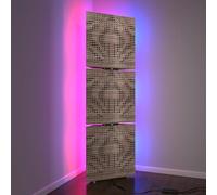 Set da 3 trappole acustiche per bassi con lampada da terra RGB | Supporto acustico mobile angolare retroilluminato a LED | 150x50x10cm | Insonorizzazione e diffusione | [UNIVERSE-10 | Sonoma]