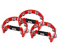 Set da 3 XDrum TM-1 Tamburello a Mano Rosso, Cornice e manico in plastica