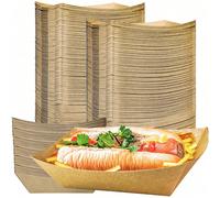 Set da 30/10/2 pezzi di vaschette per alimenti in carta kraft, set da 20/10/2 pezzi di barche per alimenti in carta pesante, cestini monouso per servire patatine fritte, nachos, hot dog, barbecue, pop