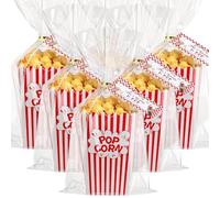 Set da 30 bomboniere con scritta "She 's Ready To Pop", include scatole di carta per popcorn, sacchetti e biglietti per lei pronta a scoppiare a tema compleanno baby shower forniture per feste