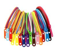 Set da 30 braccialetti con zip in colori misti - giocattoli sensoriali e antistress per bambini, braccialetti dell'amicizia alla moda - regalo perfetto per feste di compleanno di ragazzi e ragazze.