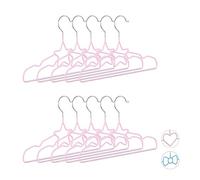 Set da 30 Grucce per Bambini con Stella, Decorate, Salvaspazio, Appendini, Stampelle, 30 cm, Ferro, Rosa Chiaro