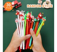 Set da 30 penne a sfera serie Creative Christmas Styling, casuale, 0,5 mm , ad asciugatura rapida senza , liscio, adatte per scuole, premi, , prendere appunti, regali di Natale, Natale