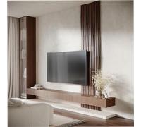 Set da 32 strisce acustiche per pareti | Larghezza strisce: 3 cm | Decorazione murale | Pannelli decorativi in legno (HDF) per home theater, studi podcast | Colore: [LOZA-3 | Noce]