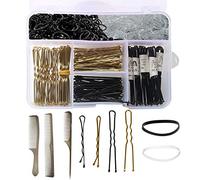 Set da 320 pezzi di forcine e fasce per capelli, con 100 forcine a forma di U, 120 elastici per capelli e 3 pettini con contenitore per donne/ragazze