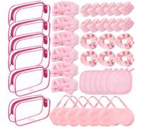 Set da 36 pezzi di peluche per spa, accessori per pigiama party, tra cui fasce per capelli, asciugamani, maschere per gli occhi, borse per il trucco, ideale per pigiama party e attività rilassanti