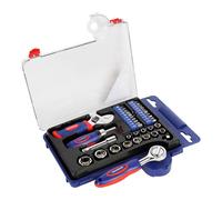 Set da 38 pezzi di bussole metriche a cricchetto con impugnatura e chiave regola