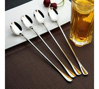 Set da 4/8 pezzi di cucchiai da dessert a manico lungo in acciaio inossidabile, per caffè, tè e miscelazione - ideali per uso domestico, ristorante e albergo, cucina, regalo di Natale 4 pezzi,8 pezziA