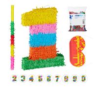Set da 4 accessori con pignatta numero 1 per feste di compleanno multicolore